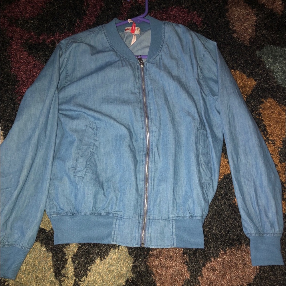 denim zip up